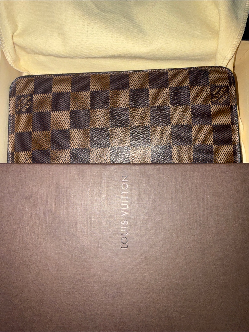 Louis Vuitton Damier Ebene Canvas Zippy Wallet